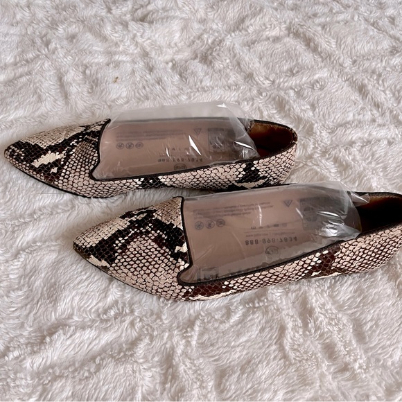 Brown and cream snake skin look flats size 10 - Picture 4 of 5